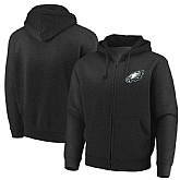 Men's Philadelphia Eagles Majestic Cap Logo Full Zip Hoodie Black,baseball caps,new era cap wholesale,wholesale hats